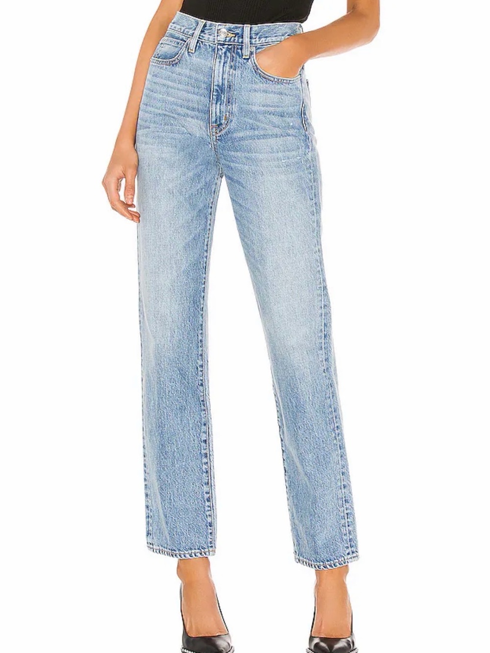 SLVRLAKE London High Rise Straight Jeans in Heartache 27
